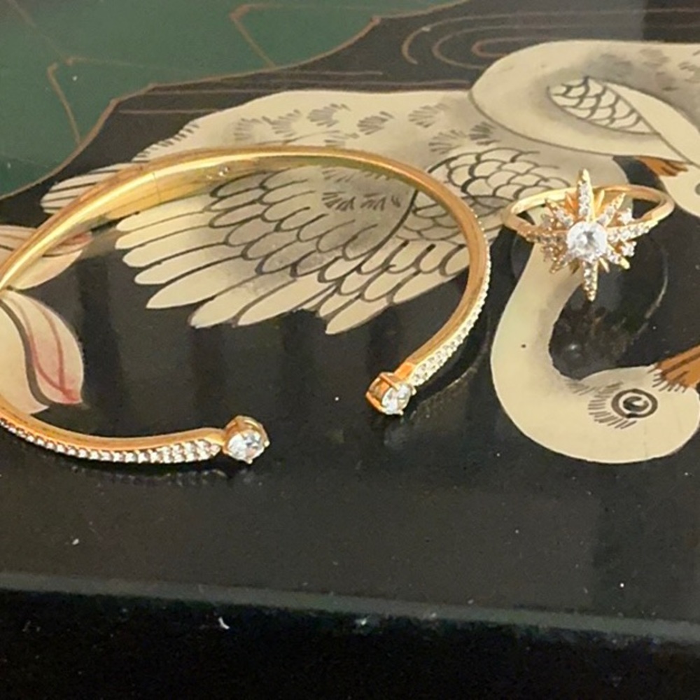 Delicate Swarovski  ring and bracelet. Perfect condition.  Nice sparkle.